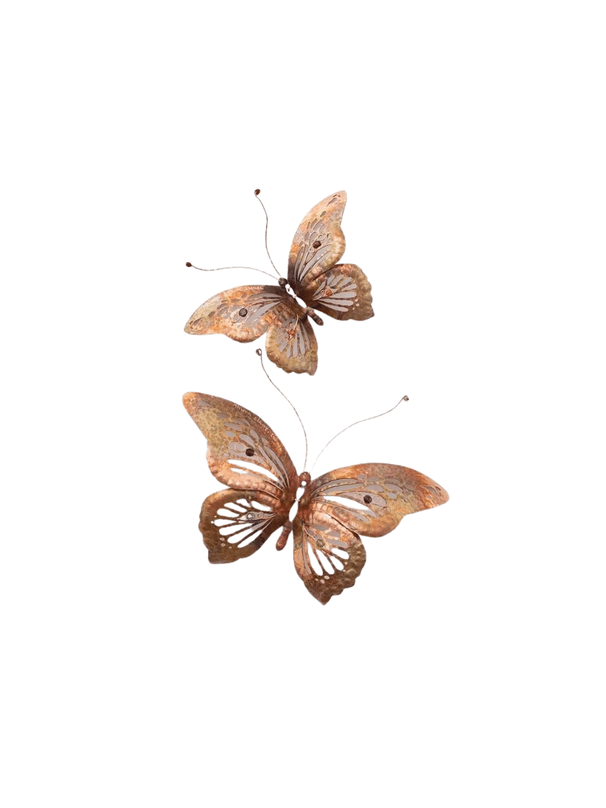 Nature Wall Art Pair 3D Decor Copper Butterflies w , Jewish Wedding Gi